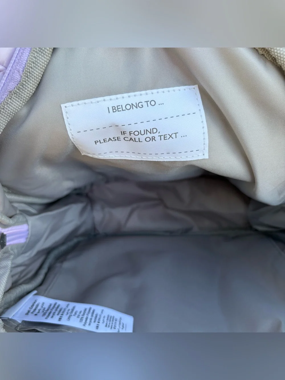New Pottery Barn Mackenzie Puffer Lavender Bows Backpack Size Small